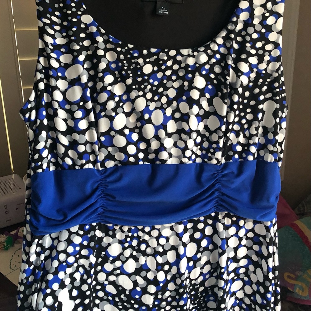 Perceptions NY Chic Navy and White Patterned Midi Dress - Picture 9 of 11